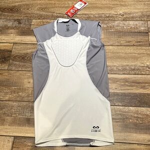 White and Gray Sleeveless Athletic Top